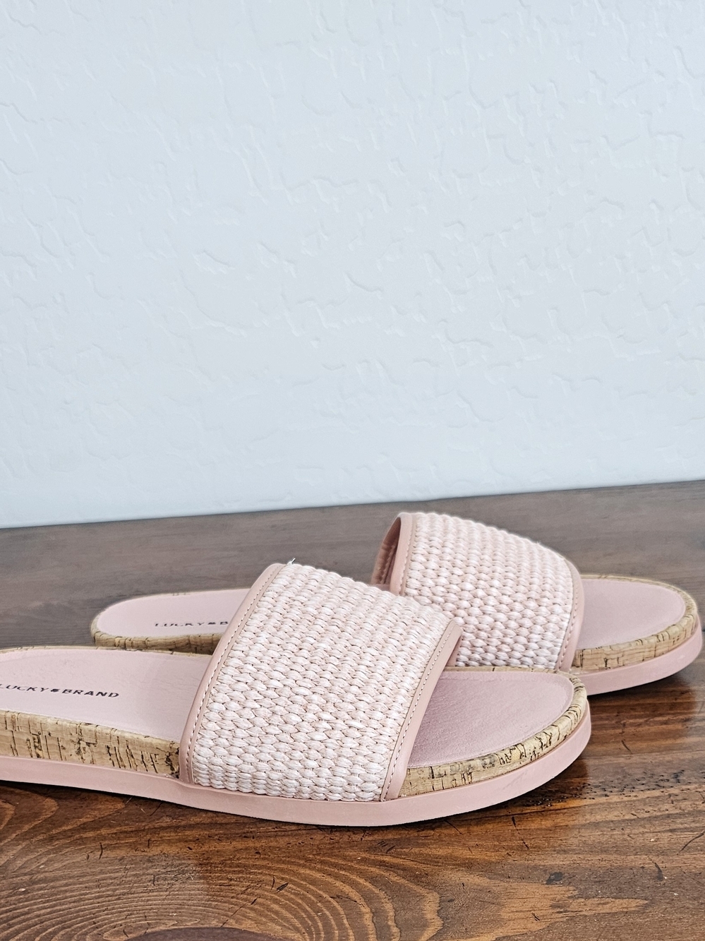 Lucky Brand Woven Slide Sandals in Light Pink/Belini Women's Sz 9.5 NWT